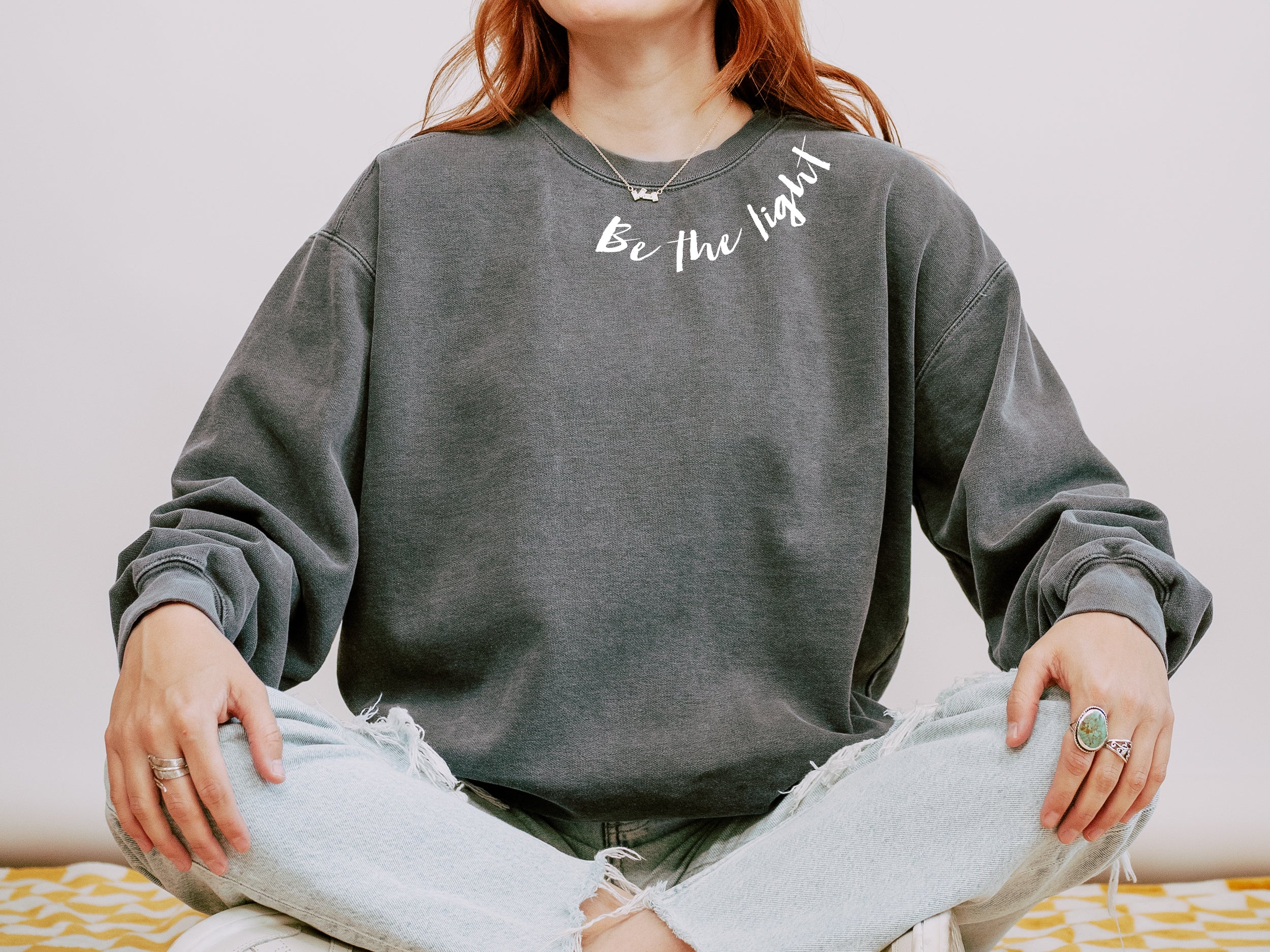 BE THE LIGHT AROUND THE NECK UNISEX SWEATSHIRT - Image 3