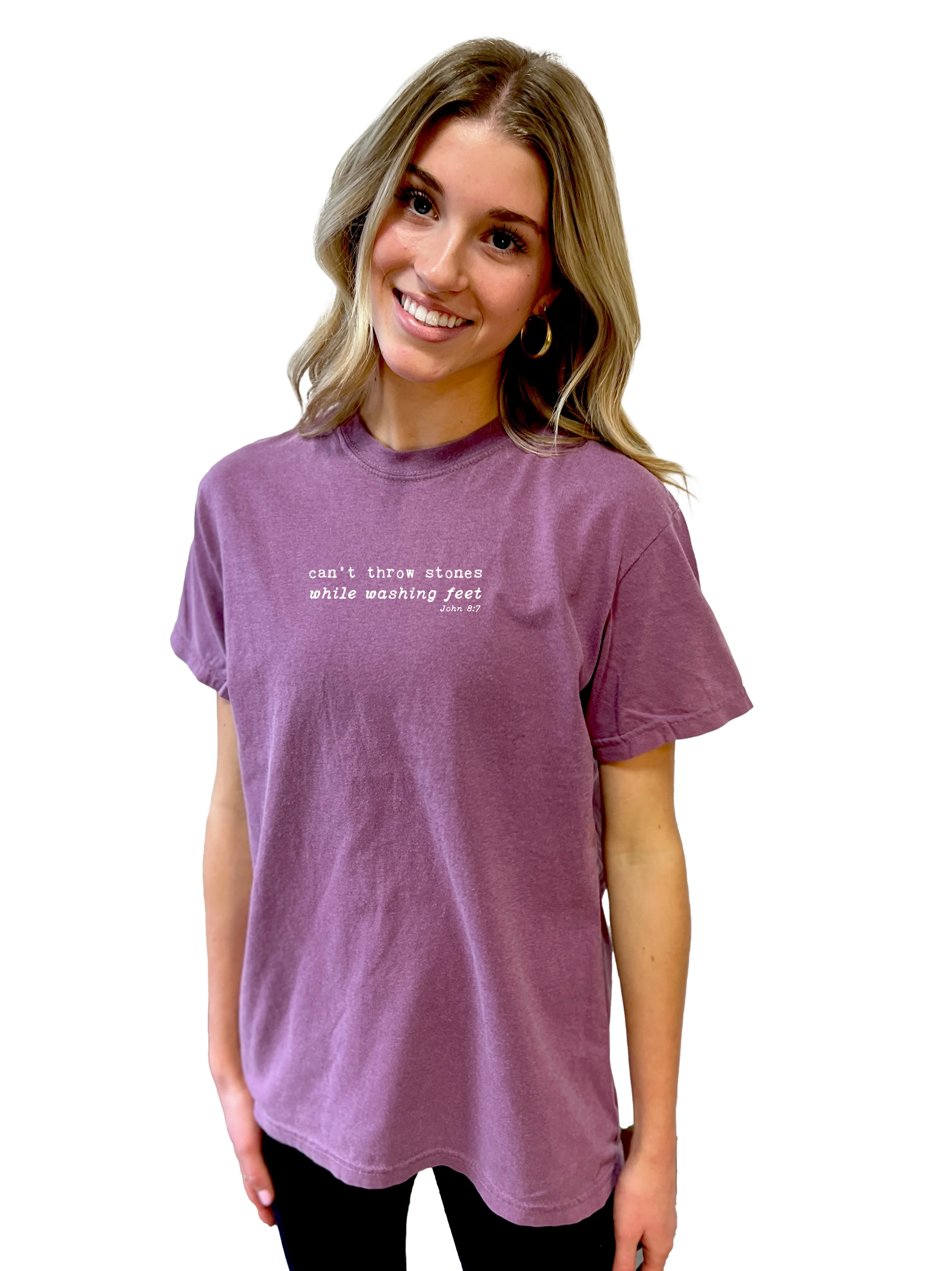 CAN'T THROW STONES WHILE WASHING FEET UNISEX TEE - Image 3