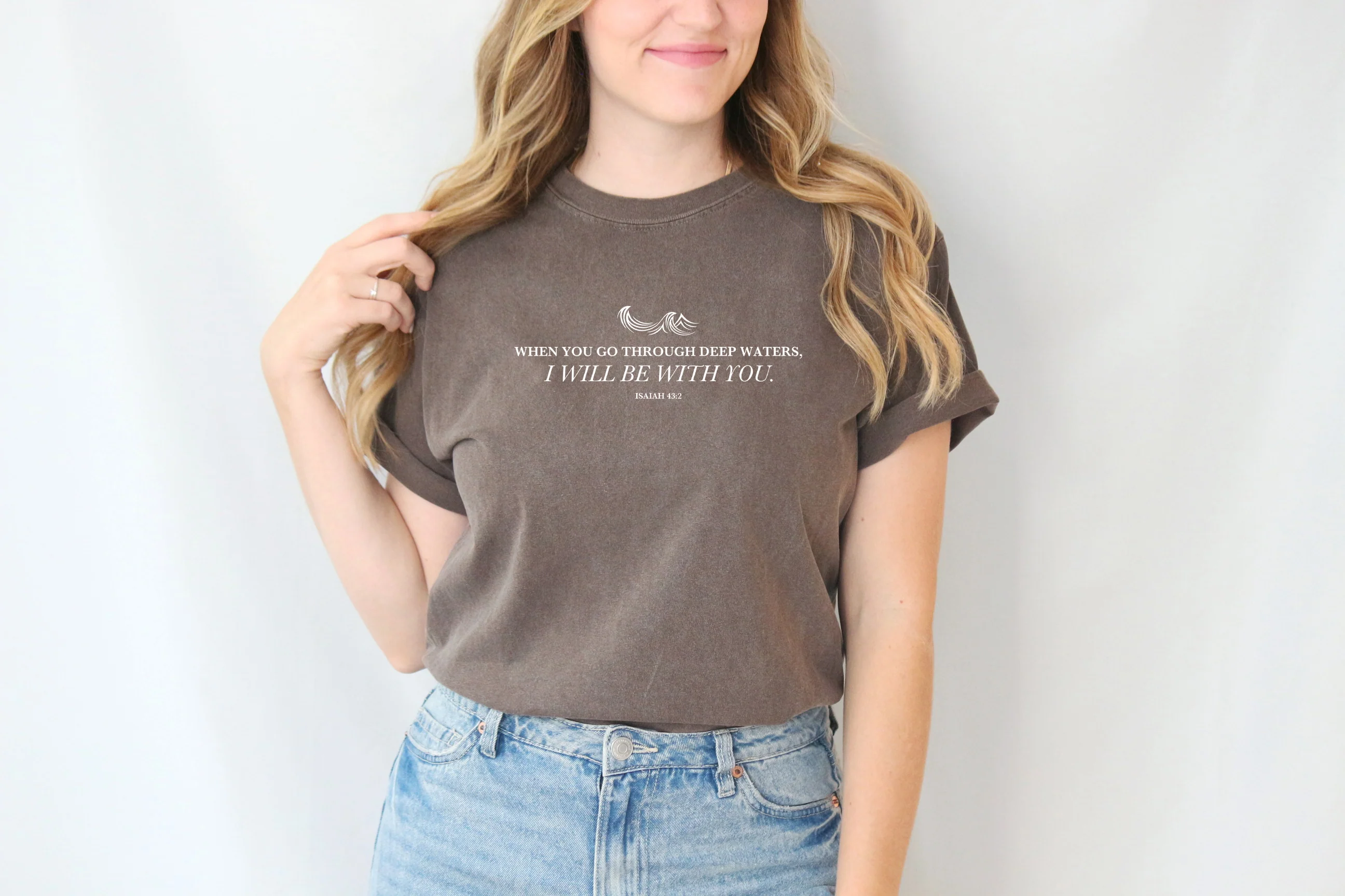 WHEN YOU GO THROUGH DEEP WATERS UNISEX TEE - Image 3