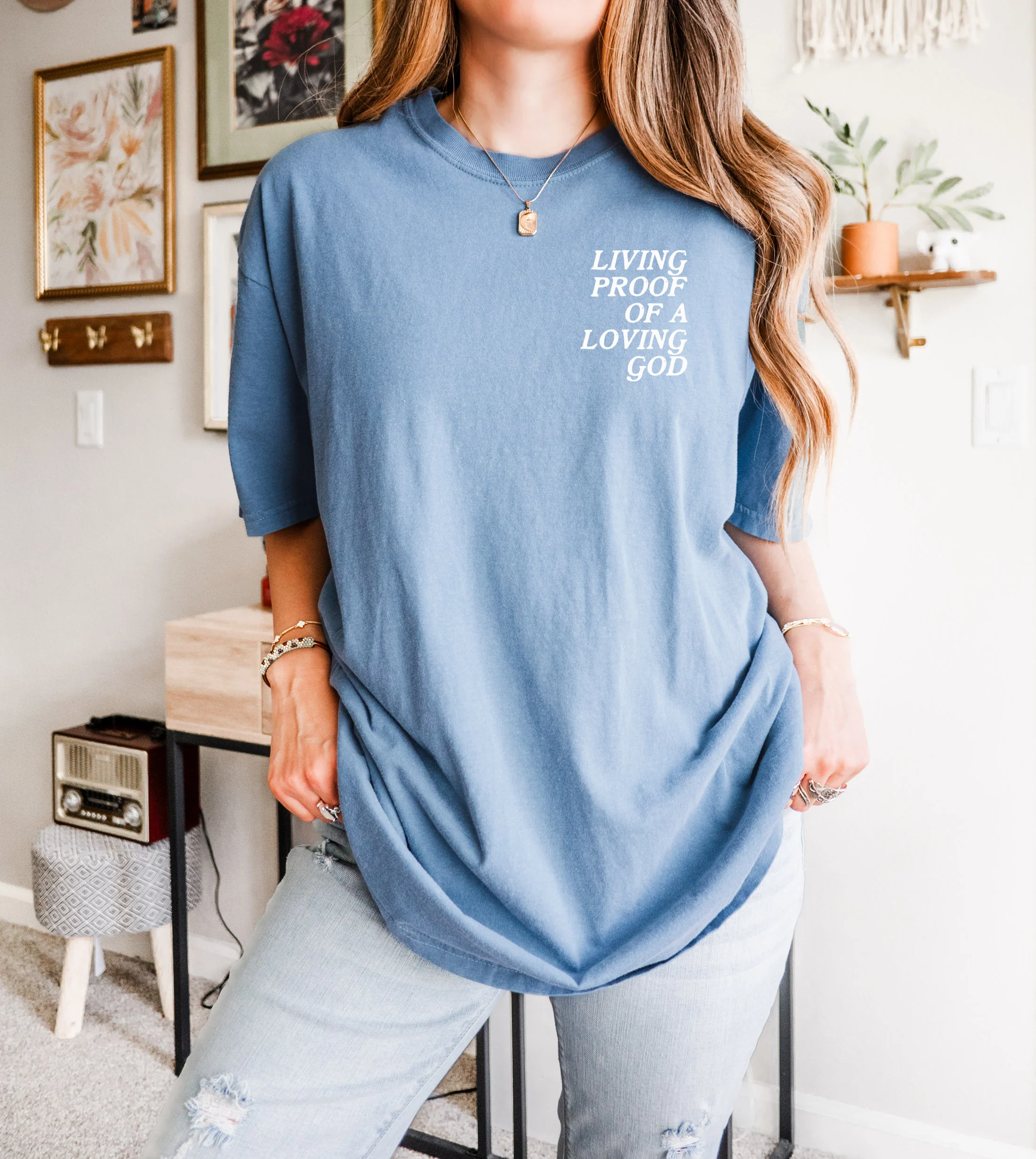 LIVING PROOF OF A LOVING GOD UNISEX TEE - Image 4