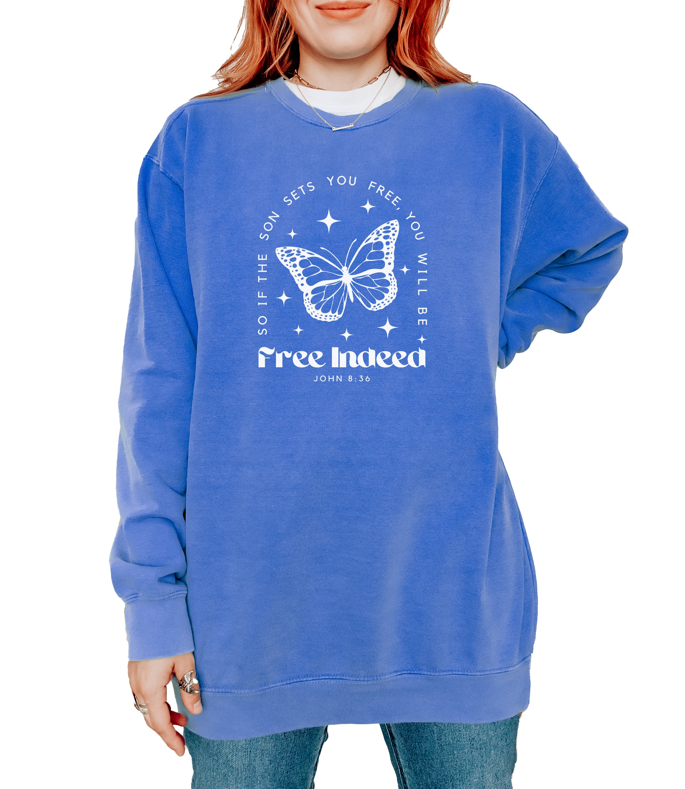 FREE INDEED BUTTERFLY UNISEX SWEATSHIRT - Image 3