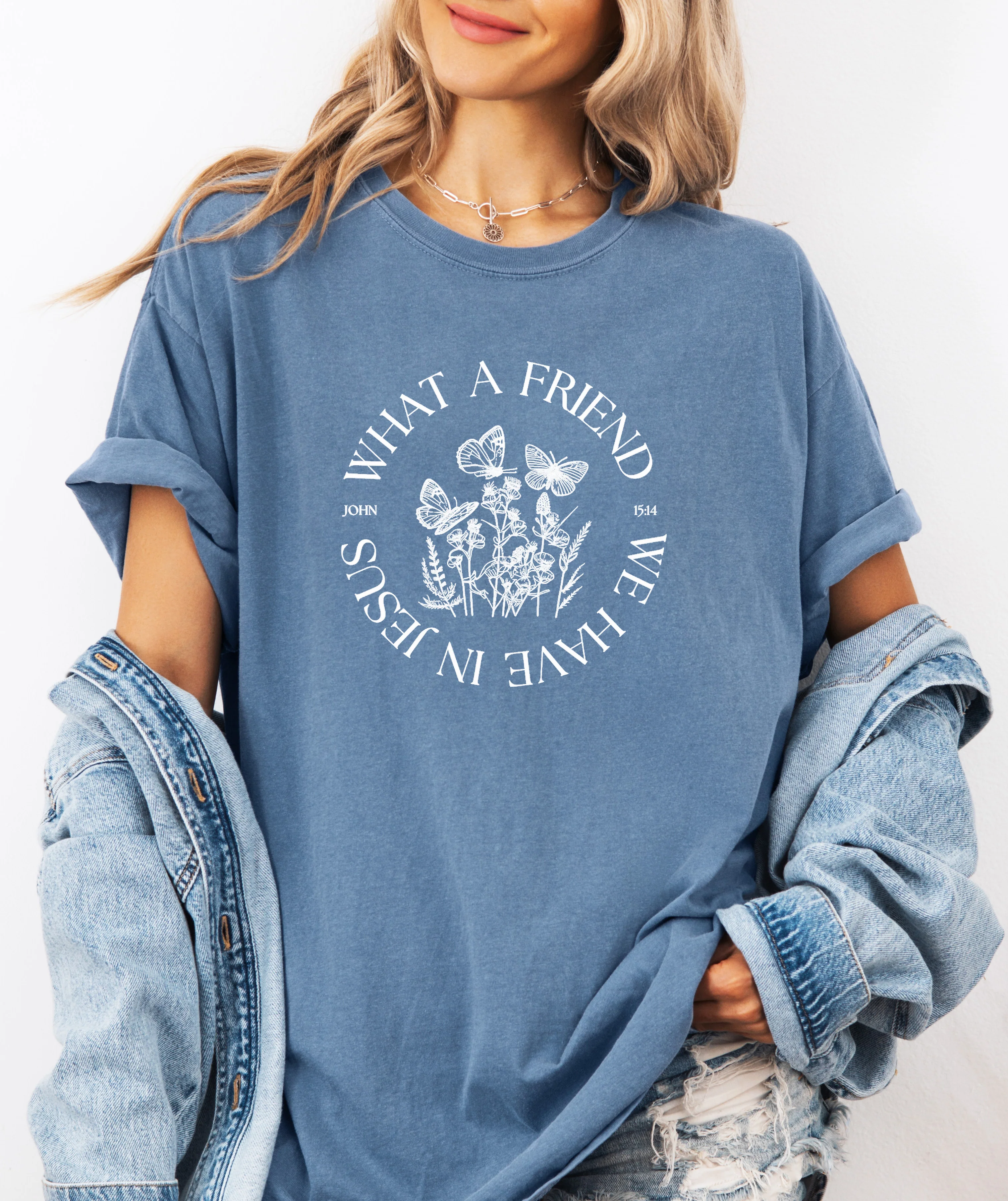 WHAT A FRIEND WE HAVE IN JESUS UNISEX TEE - Image 3