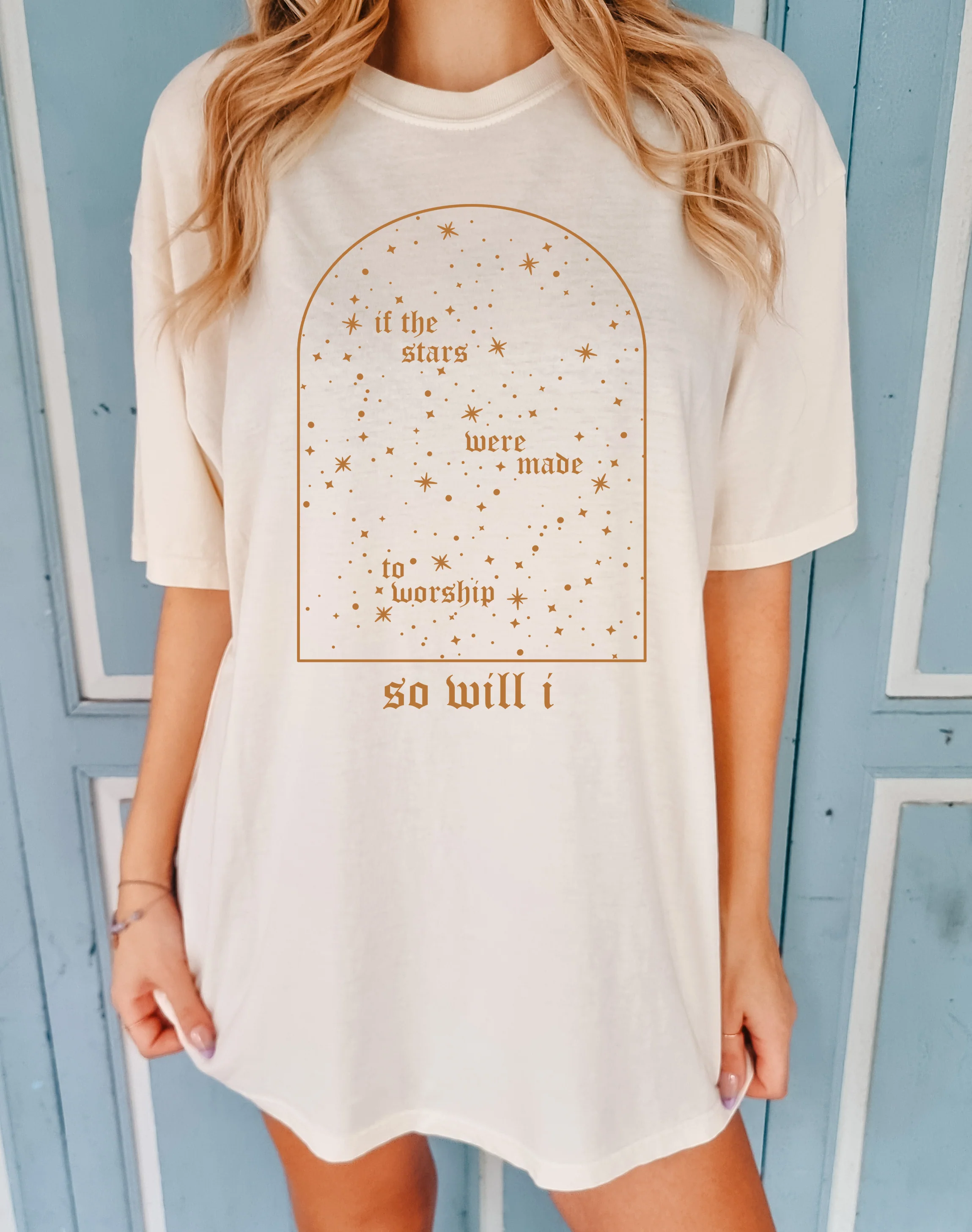 IF THE STARS WERE MADE TO WORSHIP SO WILL I UNISEX TEE - Image 3