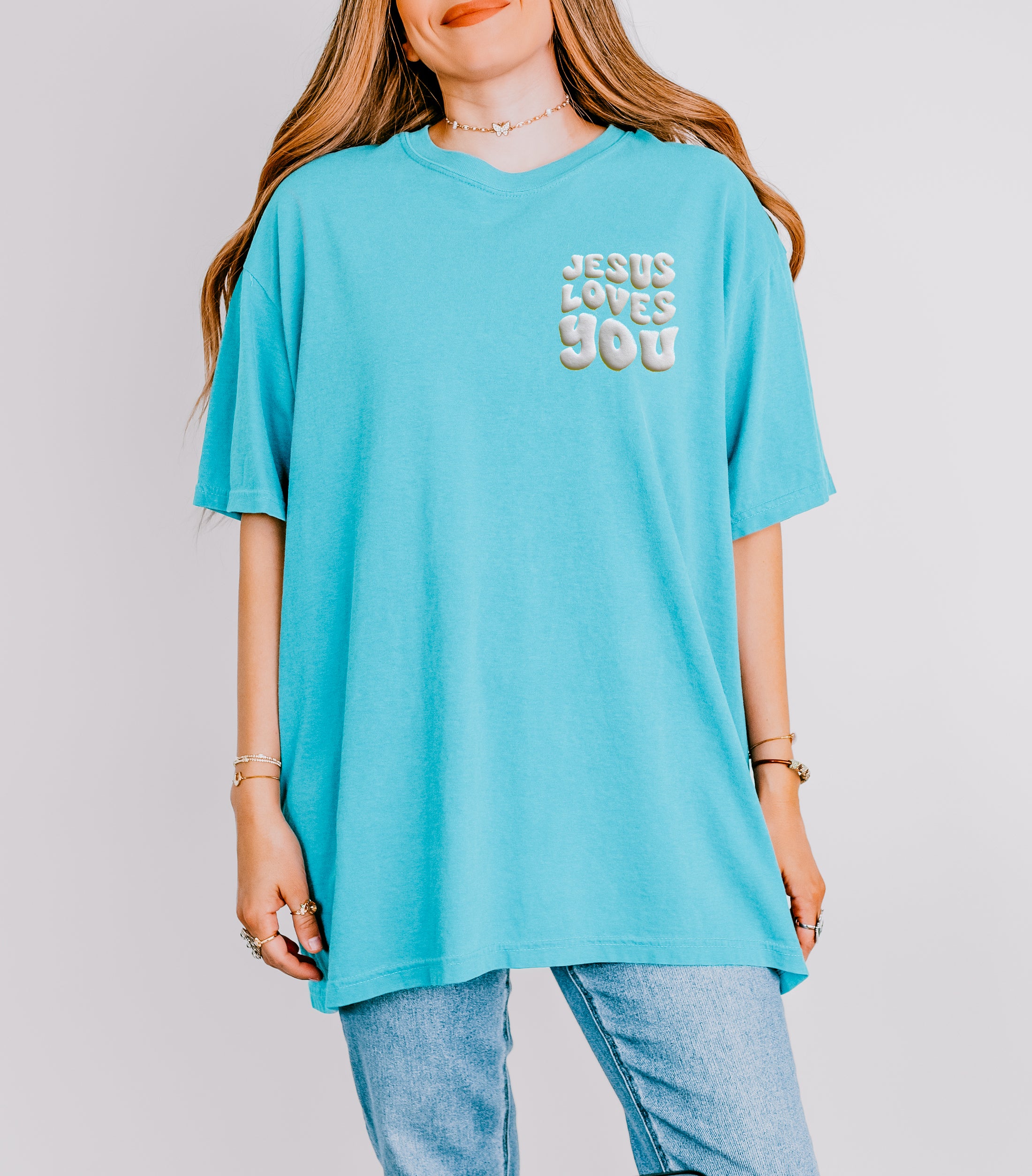 PUFFY JESUS LOVES YOU NEON COLORS UNISEX TEE - Image 3