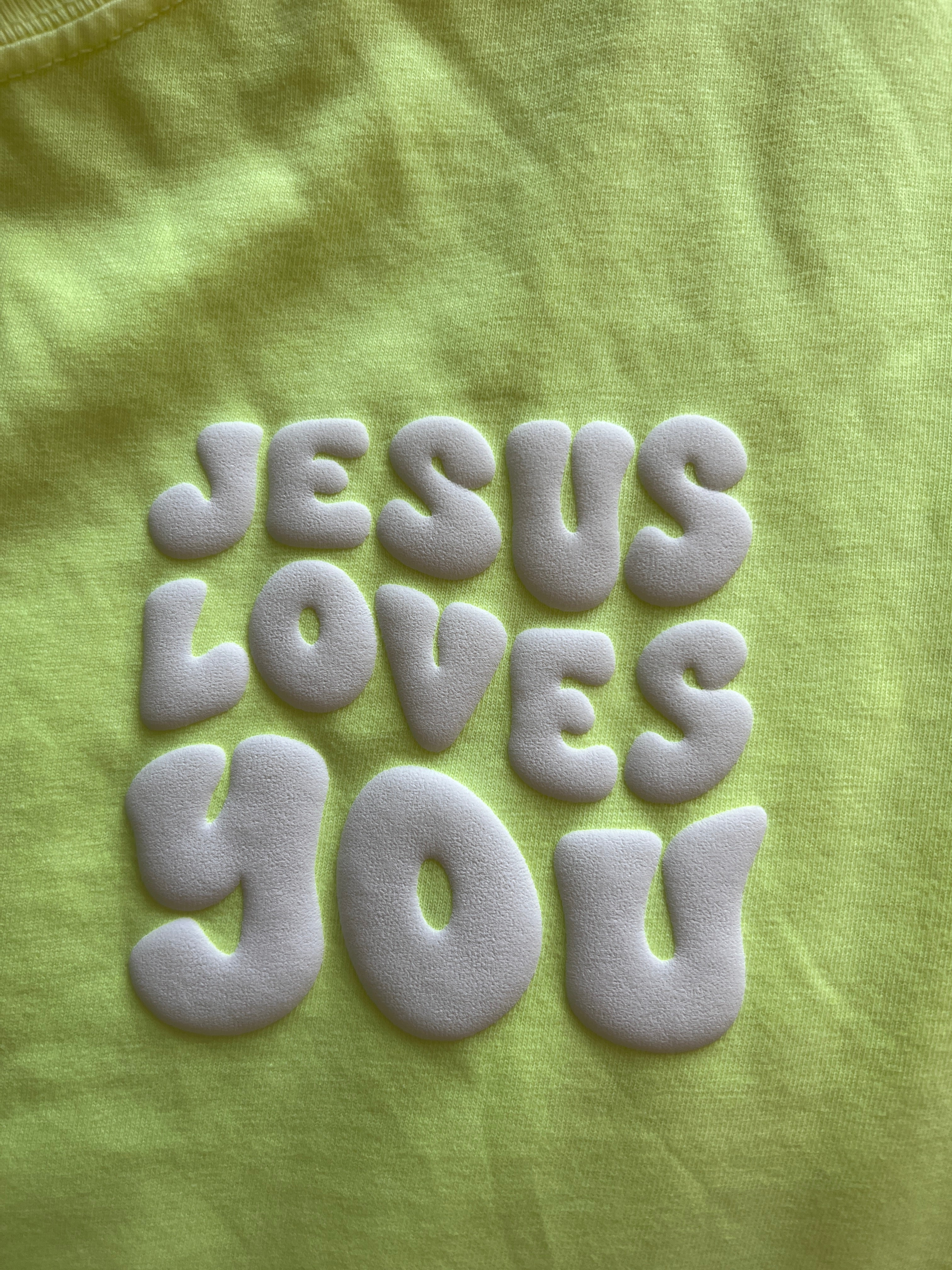 PUFFY JESUS LOVES YOU NEON COLORS UNISEX TEE - Image 4