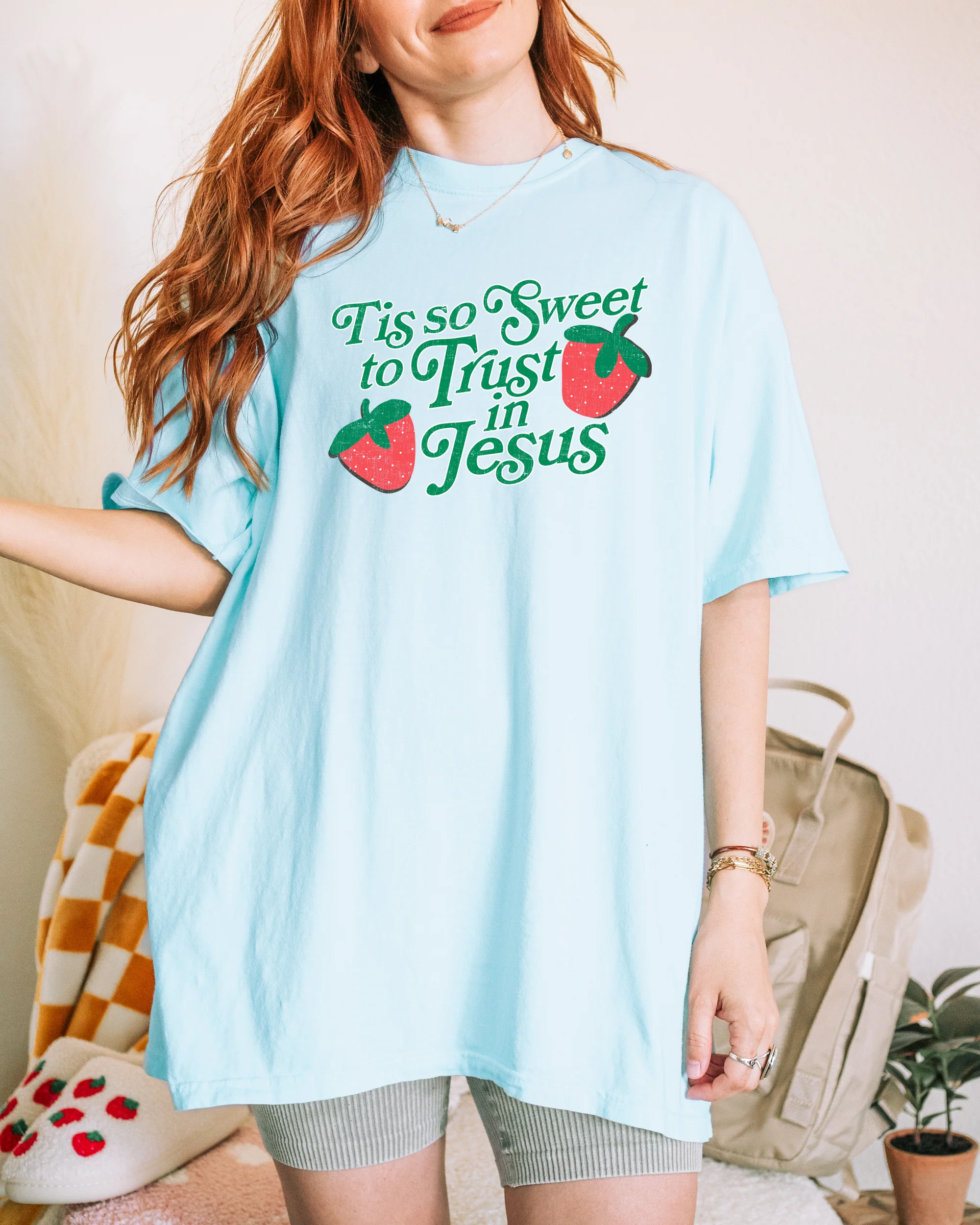 TIS SO SWEET TO TRUST IN JESUS UNISEX TEE - Image 4
