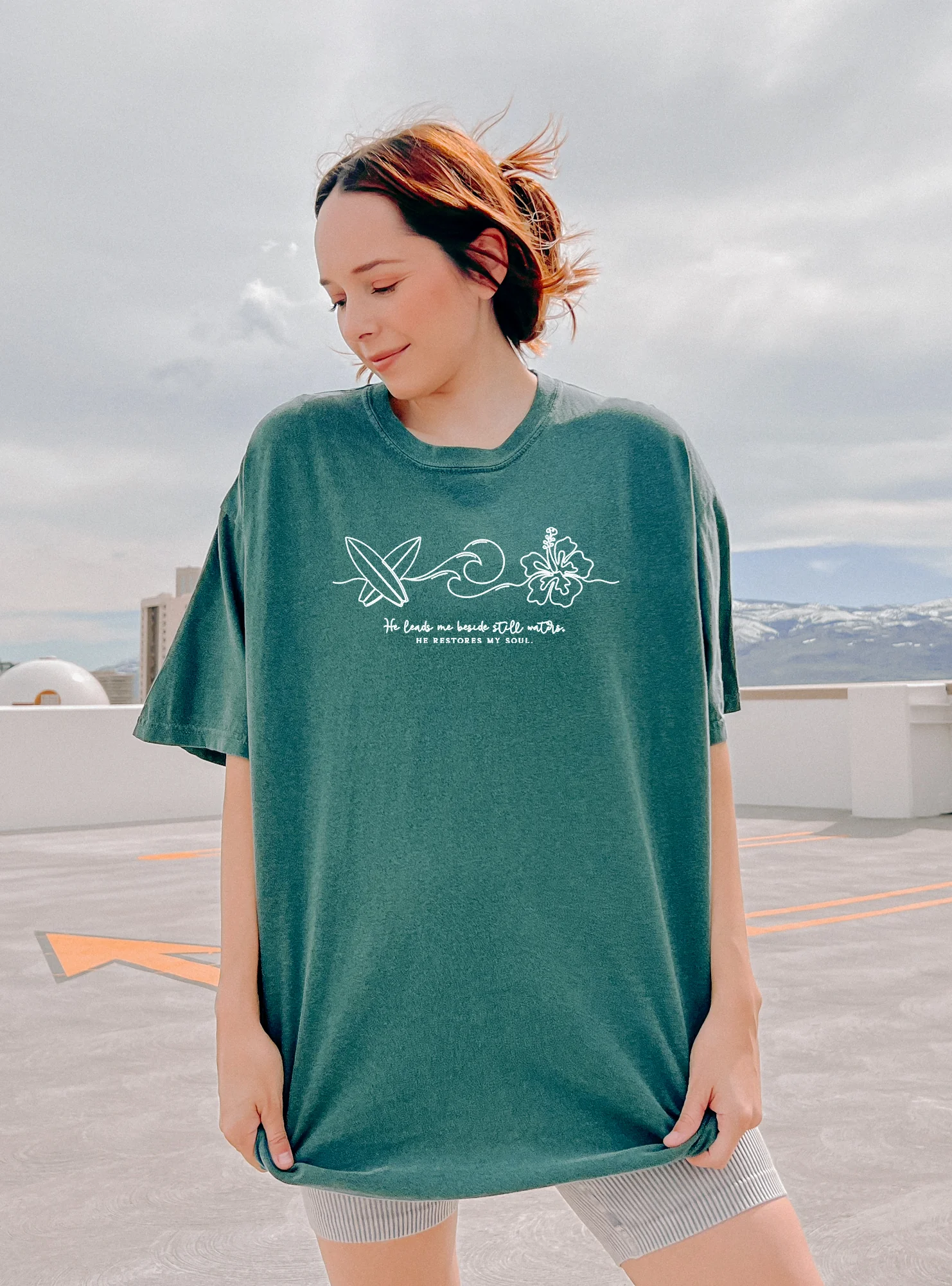 HE LEADS ME BESIDE STILL WATERS UNISEX TEE - Image 3
