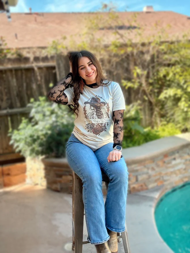 COWGIRL PERHAPS YOU WERE BORN FOR SUCH A TIME AS THIS UNISEX TEE - Image 3